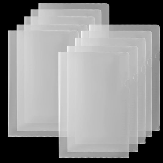 24 Packs Legal Size Clear Project Pocket Sleeves 9”x14.5”L-Type Plastic Folders Project Poly Document Sleeves Project Jacket Sleeves for Home School Office (24)