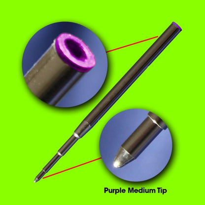 Jaymo Replacement for Montblanc 116218 - Measures 3.875 in / 98 mm Long - Ballpoint Pen Refill - 6 Purple