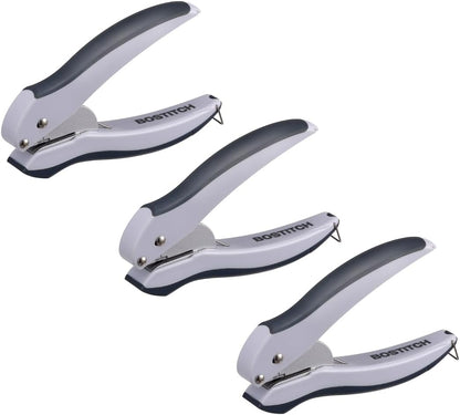 Bostitch Office EZ Squeeze One-Hole Punch, 10 Sheet Capacity, Lightweight, Gray/Blue (2402)
