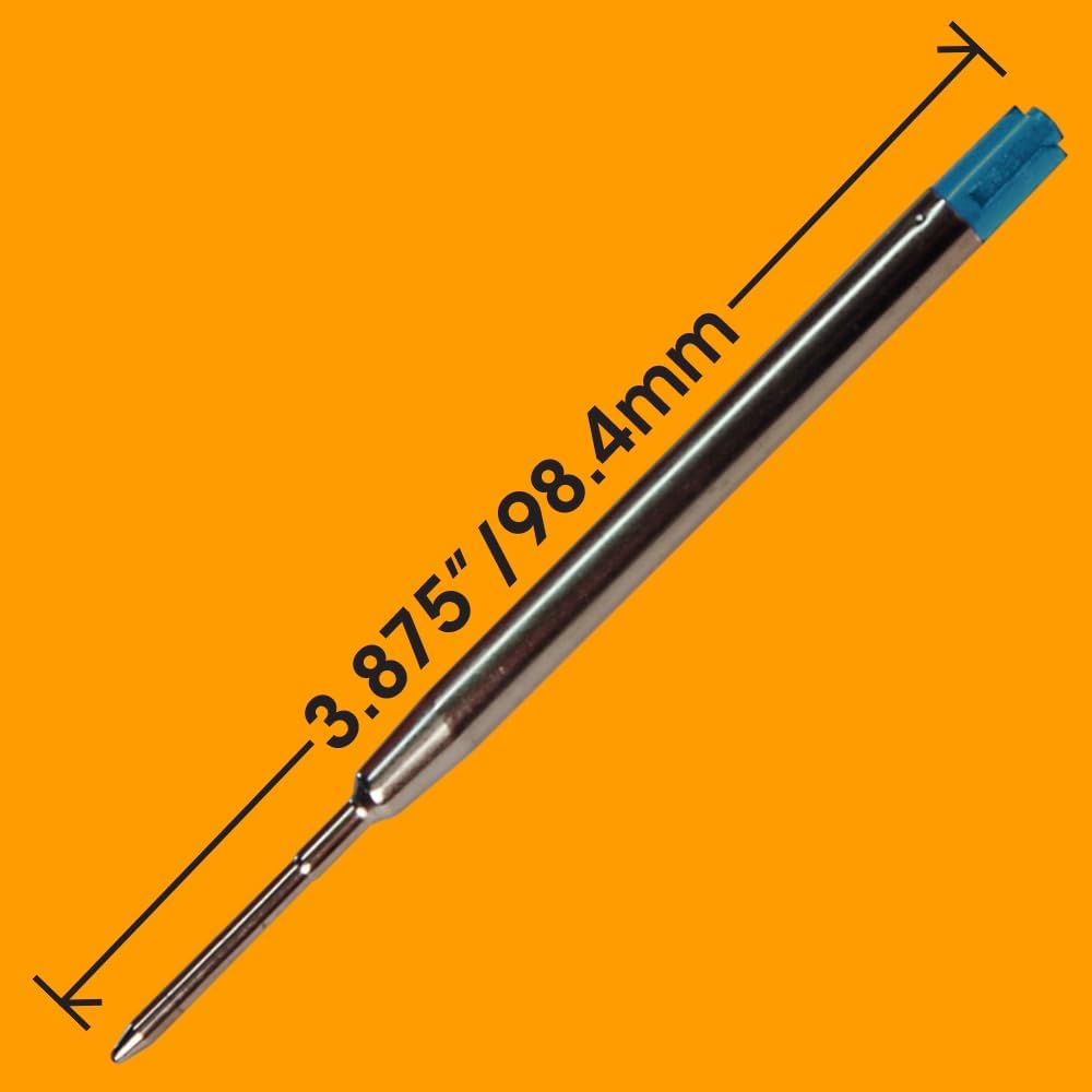 Jaymo Replacement for Parker 30525PP/30526PP and Bastion - Measures 3.875 in / 98 mm Long - G2 Gel Ballpoint Pen Refill - 2 Black + 2 Blue + Red + Purple