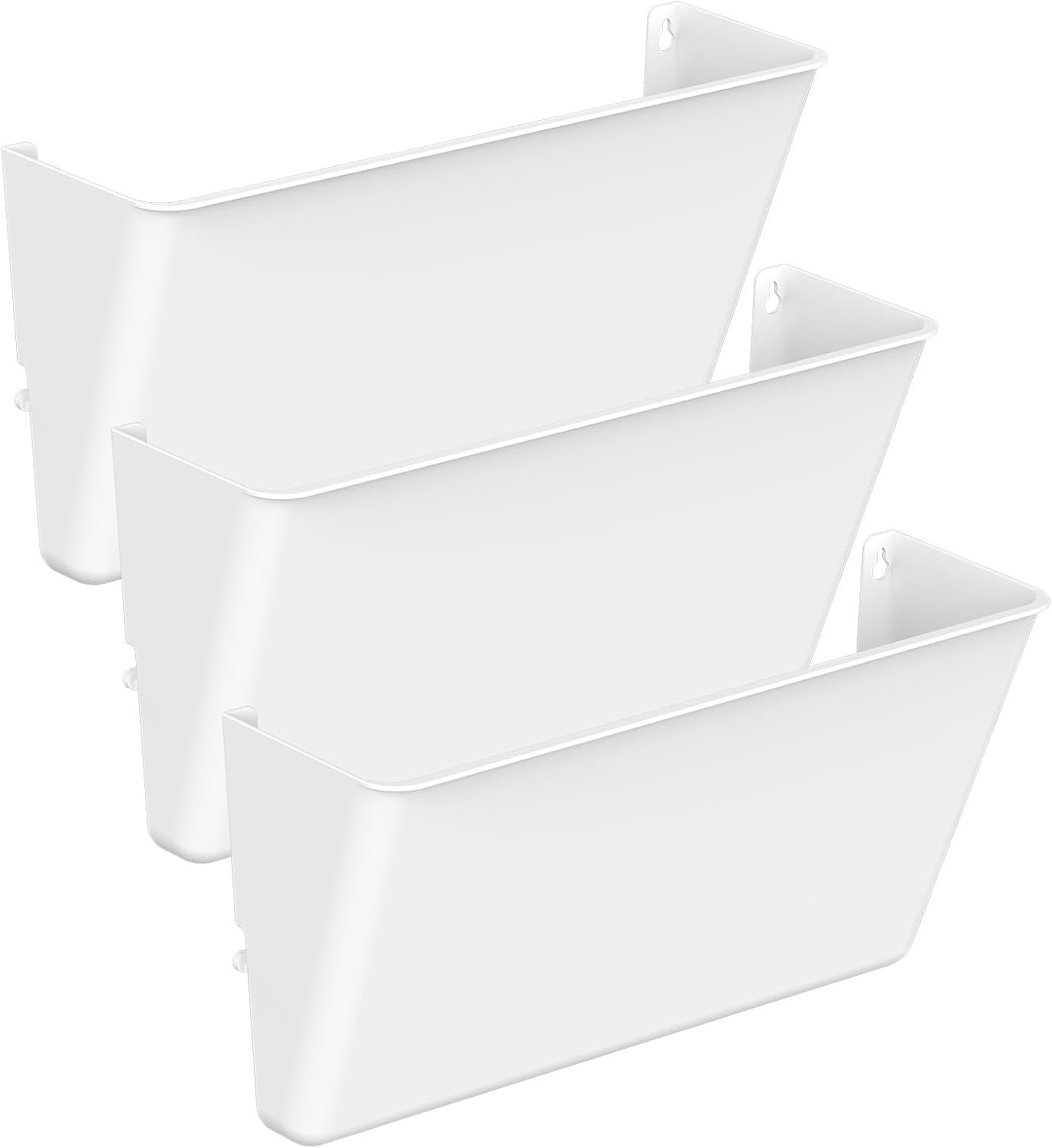 Gawerk Clear Acrylic Single Pocket, Plastic Hanging Wall Mount File Holder for Office Home (Clear, 3 Pack)