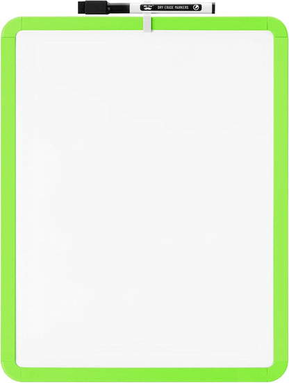 Mr. Pen- Dry Erase Board, 14” x 11” with a Black Dry Erase Marker, White Frame, Small Mini White Board for Students, Fridge, Wall, Locker, Includes Double Sided Tapes