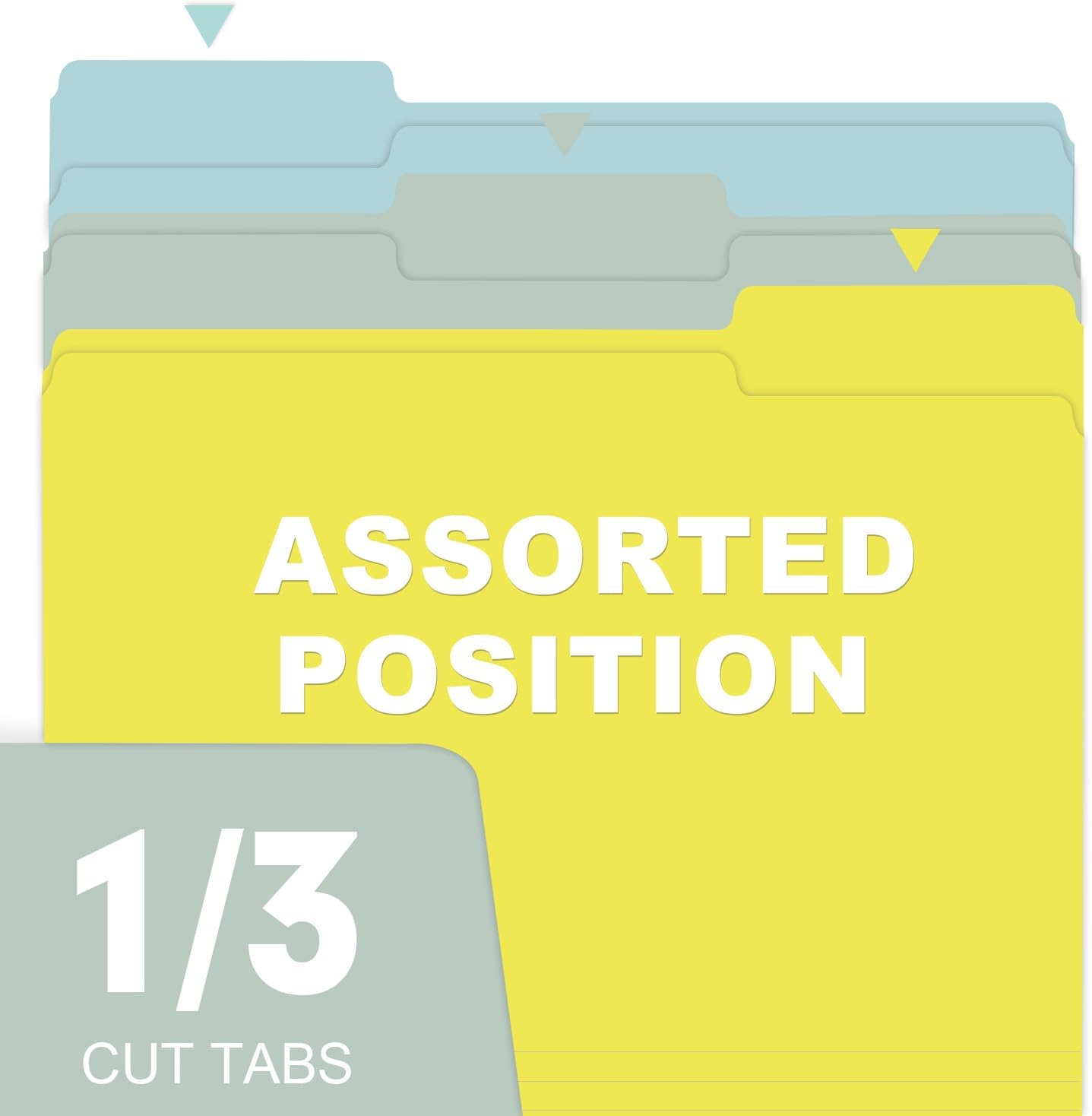 RAZCC File Folders, 100-Pack, 1/3 Cut, Letter Size, Yellow, Great for Organizing and Easy File Storage