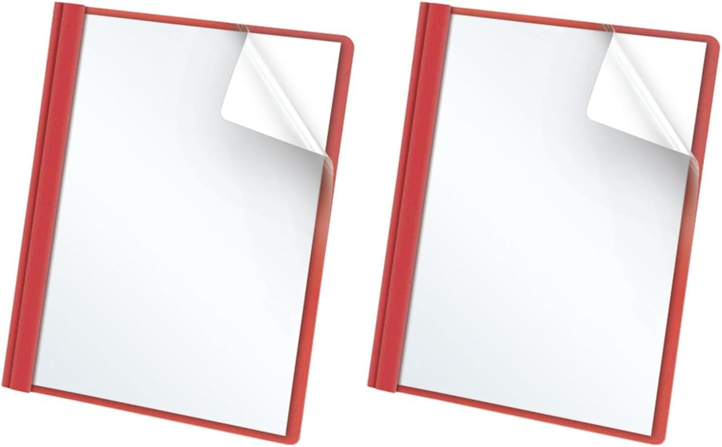 Oxford Clear Front Report Covers, Red, Letter Size, 25 per box (55811EE)