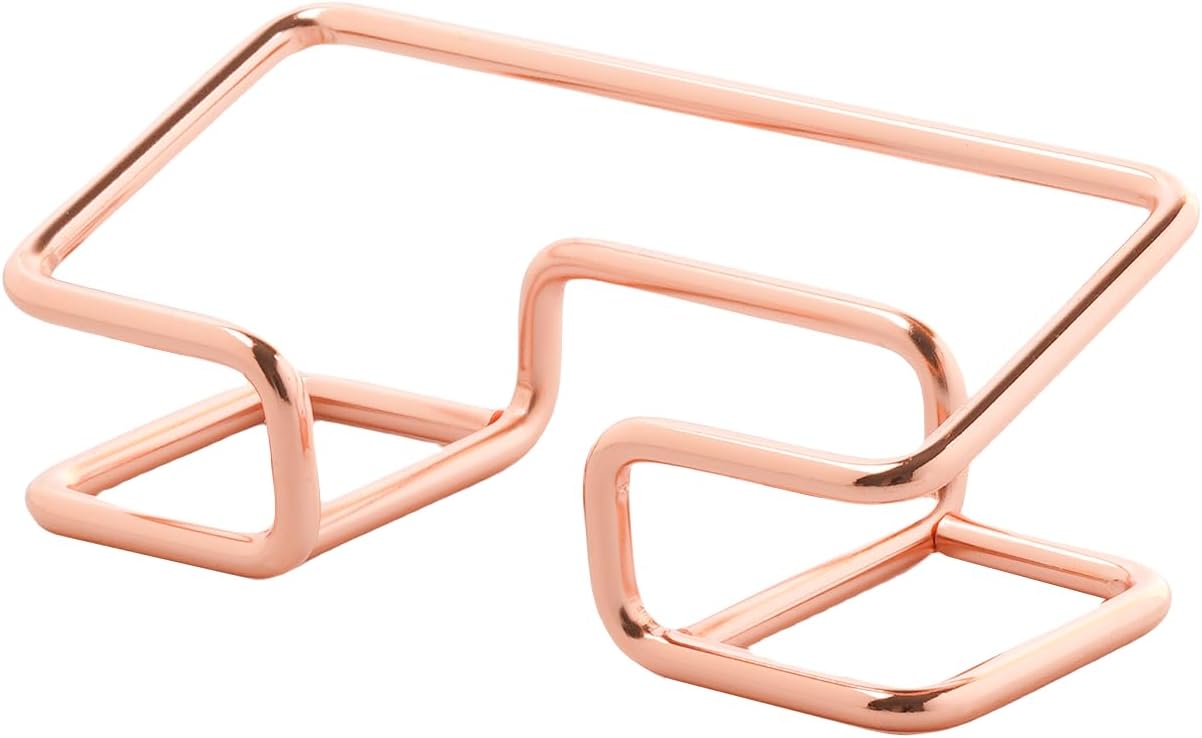 Business Card Holder for Desk, Cute Metal Card Organizers and Office Desk Accessories for Men and Women (Golden)