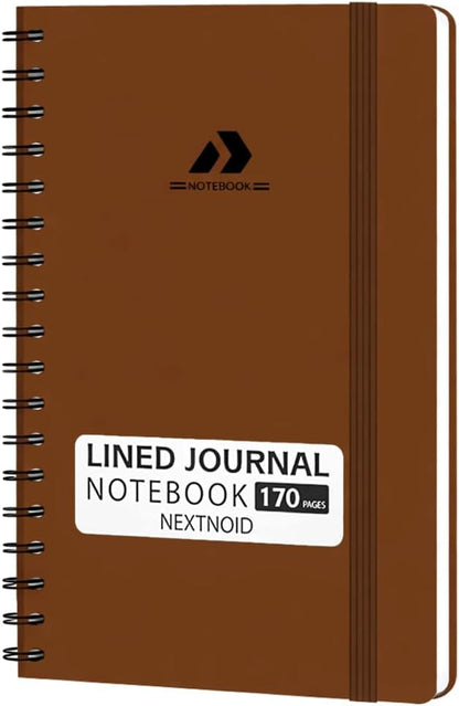 Nextnoid Lined Spiral Notebook Journal For Women & Men - A5(5.8" x 8.3") 170 Pages, Hardcover Notebooks for Work & Note Taking, College Ruled Journals for Writing - Grey