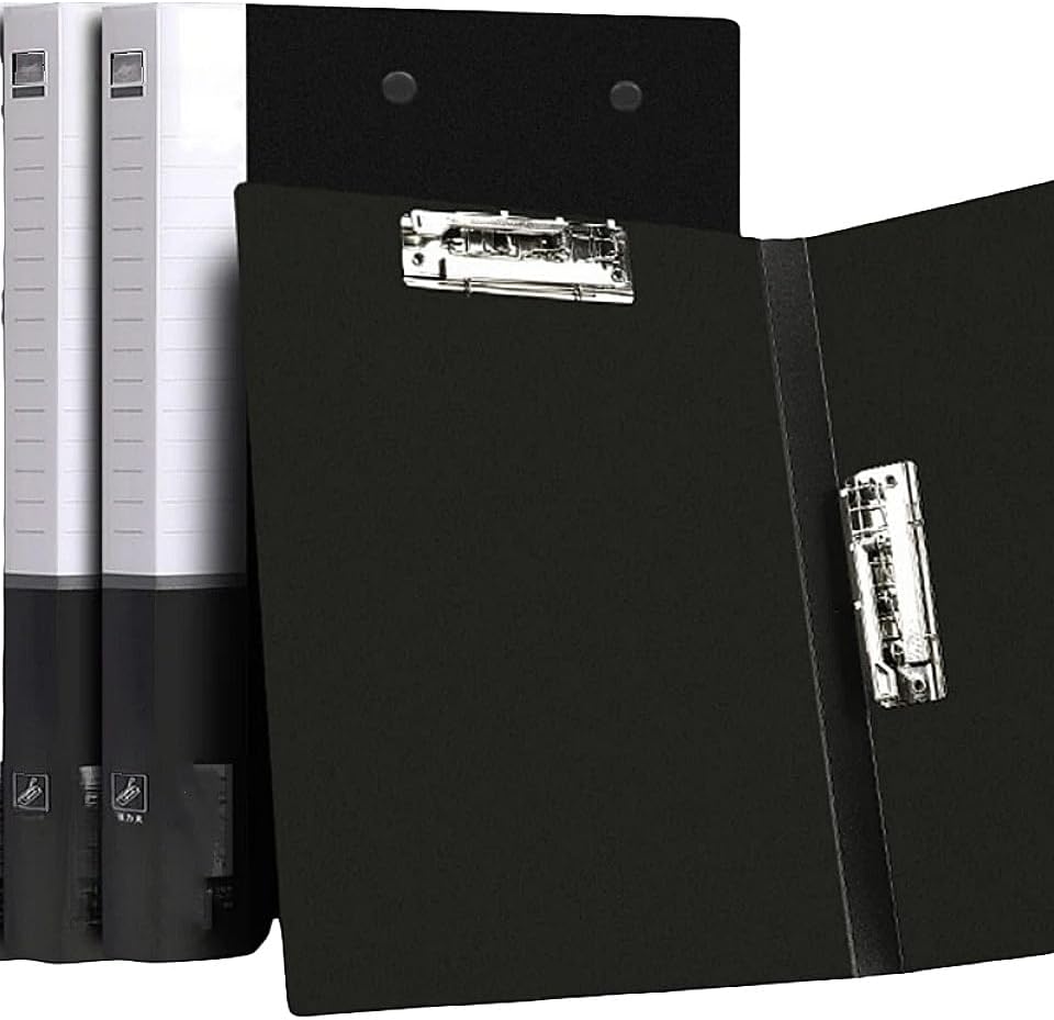 4 Pack A4 Double Strong Clips File Folder Report Cover, Punchless Binder, Clamp Binder Without Rings Office Project Folder,Documents File Folder, for Letter Size or A4 Size, 200 Sheet Capacity