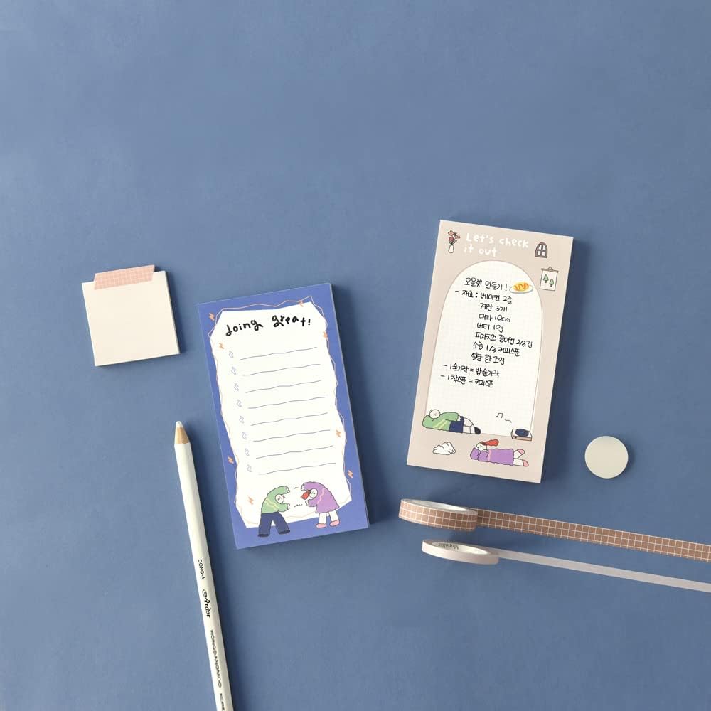 Monolike Memopad Memories design B SET - 4 Packs, 4 Different Designs, 100 Sheets Per Pad, Total 400 Sheets, Note pads, Writing pads, 3.15 x 4.17 Inches