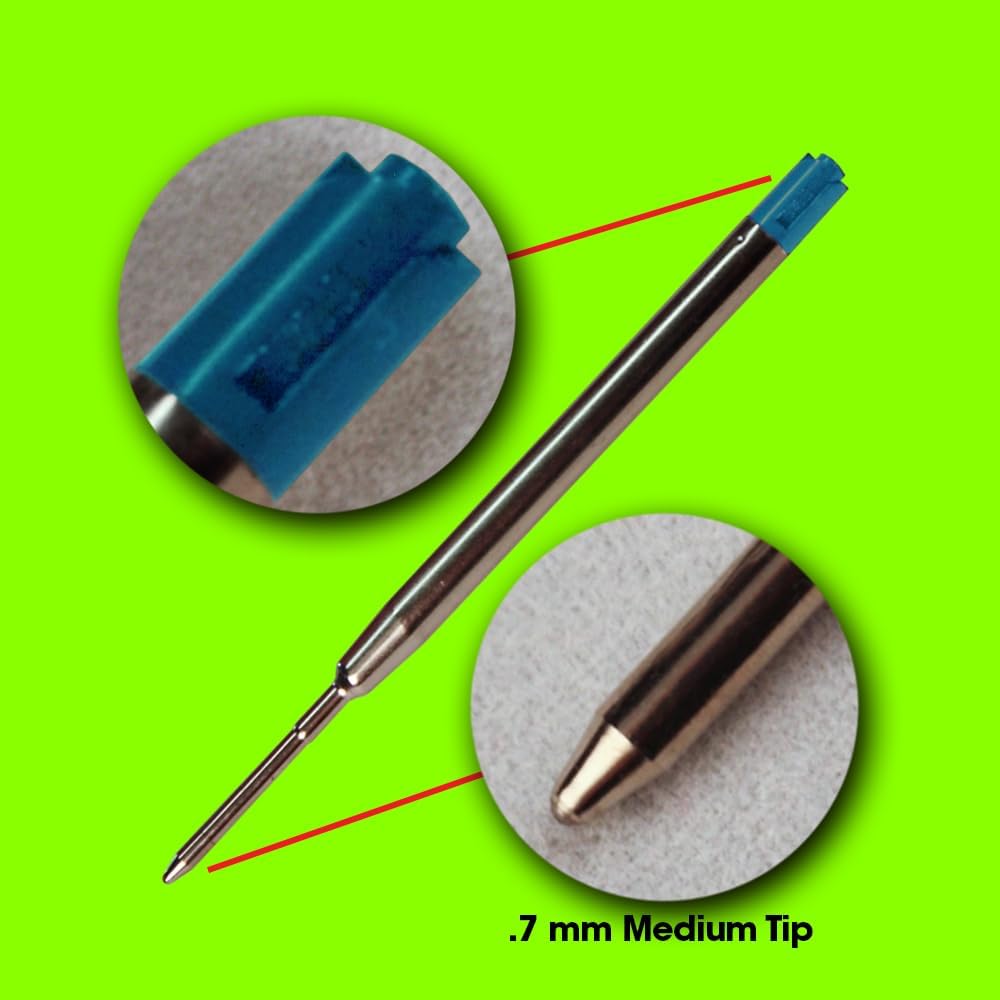 Jaymo Replacement for Parker 30525PP/30526PP and Bastion - Measures 3.875 in / 98 mm Long - G2 Gel Ballpoint Pen Refill - 2 Black + 2 Blue + Red + Purple
