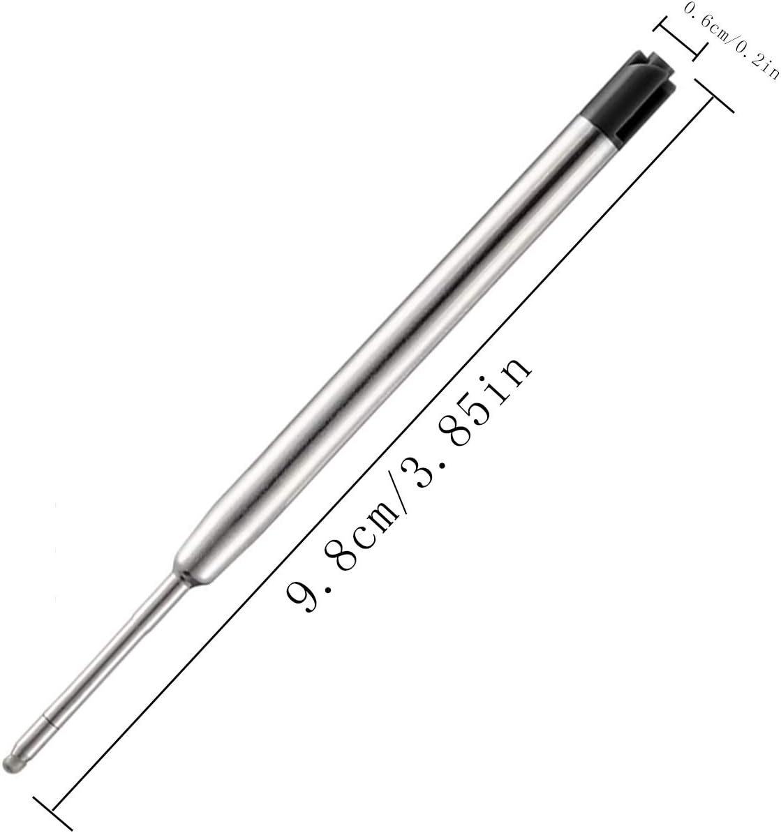 Obacle Ballpoint Pen Refills Black, 1.0mm Medium Point Smooth Writing for Ballpoint Pens, Black Ink, 3.85inch (9.8cm), 10 Pack (Black)