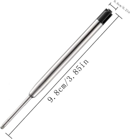 Obacle Ballpoint Pen Refills Black, 1.0mm Medium Point Smooth Writing for Ballpoint Pens, Black Ink, 3.85inch (9.8cm), 10 Pack (Black)