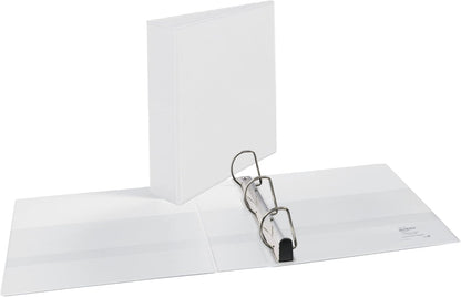 Avery Heavy-Duty View 3 Ring Binder, 2" One Touch Slant Rings, Holds 8.5" x 11" Paper, 1 White Binder (05504)