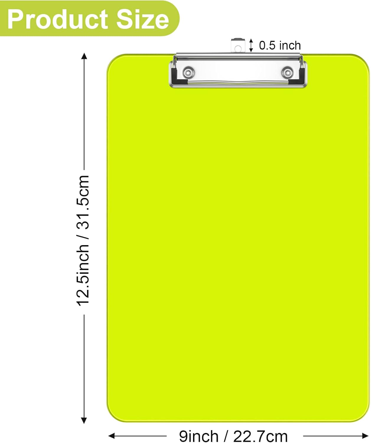 Rimilak Plastic Clipboards with Low Profile Metal Clip, Translucent Board, 12.5 x 9 In Letter Size, Office Supply, Back to School, Pink