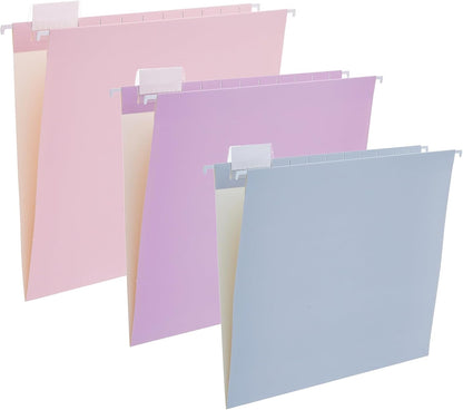 6 Pack Hanging Folder File Cabinet Organizer Letter Size 1/5 Cut Adjustable Label Decoration Home Office School Classroom, Green