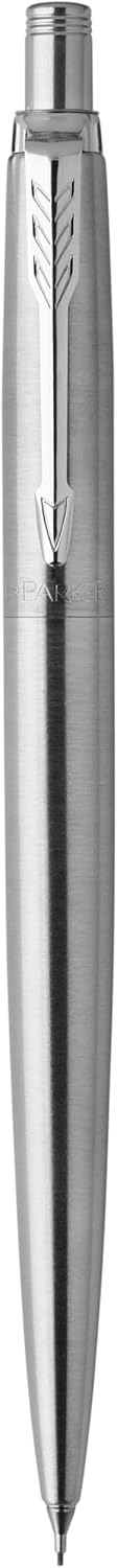 Parker Jotter Ballpoint Pen, Stainless Steel with Chrome Trim, Medium Point, Blue Ink - Smooth Writing, Sleek, Polished, Professional, Desk Essentials