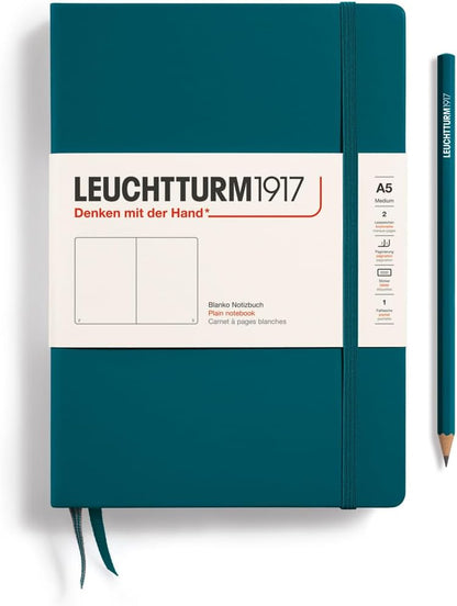 LEUCHTTURM1917 - Notebook Hardcover Medium A5-251 Numbered Pages for Writing and Journaling (Navy, Ruled)