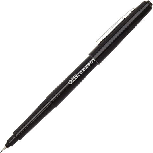 Office Depot® Brand Felt-Tip Porous Pens, Medium Point, 1.0 mm, Assorted Barrel Colors, Assorted Ink Colors, Pack Of 12