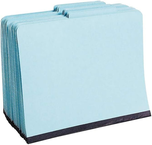 Staples Colored Pressboard Classification Folder, Letter Size, 3 Partitions, Light Blue, Durable Construction, 20/Pack