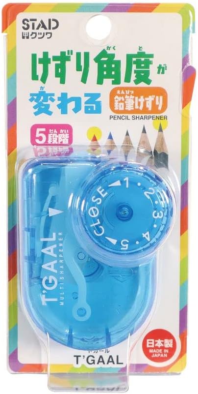 KUTSUWA STAD T'GAAL Angle Adjustable Pencil Sharpener, Translucent Blue, 1 ea. (RS036BL)