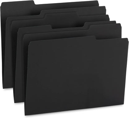 File Folder, 1/3 Cut Tab, Letter Size, Yellow, Great for Organizing and Easy File Storage, 100 Per Box