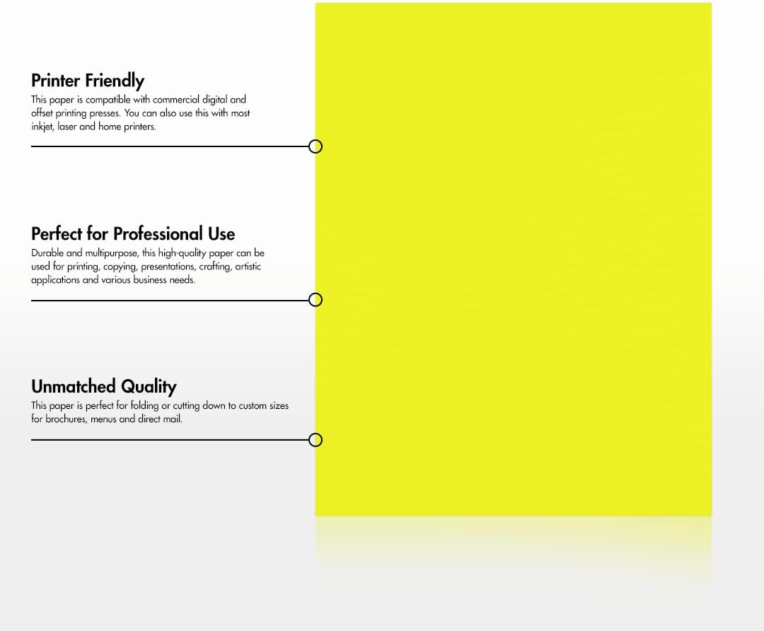 LUXPaper 8.5" x 11" Paper | Letter Size | Pastel Canary Yellow | 60lb. Text | 50 Qty