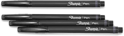 Sharpie Felt Tip Pens, Fine Point (0.4mm), Black, 4 Count - Art Markers, Journaling, Drawing