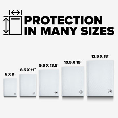 Scotch Poly Bubble Mailer, White, Large, Size 5, Inside Dimensions 10.5 IN x 15 IN, made with 50% recycled plastic