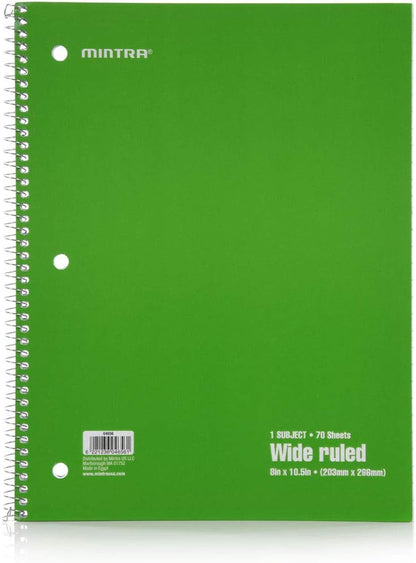 Mintra Office Spiral Notebooks, Wirebound, Journals for School, Work, Business, Aesthetic Stationery, Writing Pads, Teacher & Student Supplies (6, Pastel, College)