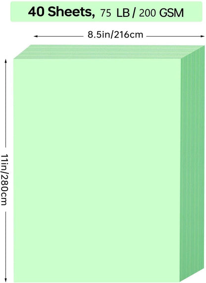 White Cardstock 8.5 x 11, 40 Sheets Card Stock, 75 LB/200 GSM Thick Copy Paper, Cardstock Printer Paper for School & Office Supplies, Art, Watercolo, Craft, Drawing, Invitations, Menus, DIY Cards