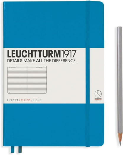 LEUCHTTURM1917 - Notebook Hardcover Medium A5-251 Numbered Pages for Writing and Journaling (Navy, Ruled)
