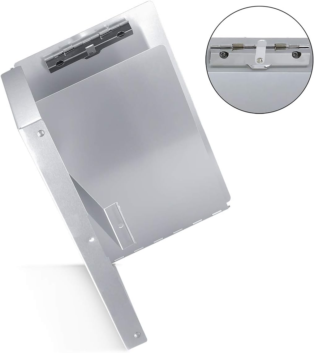 Sunnyclip Aluminum Clipboard with Storage (Letter Size), Metal Recycle Form Holder Portfolio Binder with Clip Inside Posse Box, for Office Business Medical Professionals Stationer