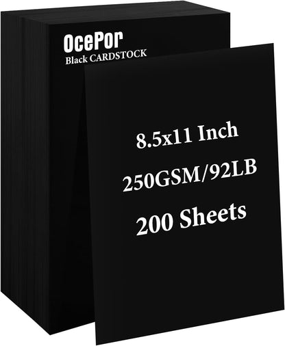 OcePor 100 Sheets White Cardstock 8.5” x 11”, 92lb/250gsm Card Stock, Thick Card Stock Paper, Heavy Cardstock Paper for Printer, Resume, Scrapbooks, Art, Crafts, Business Cards