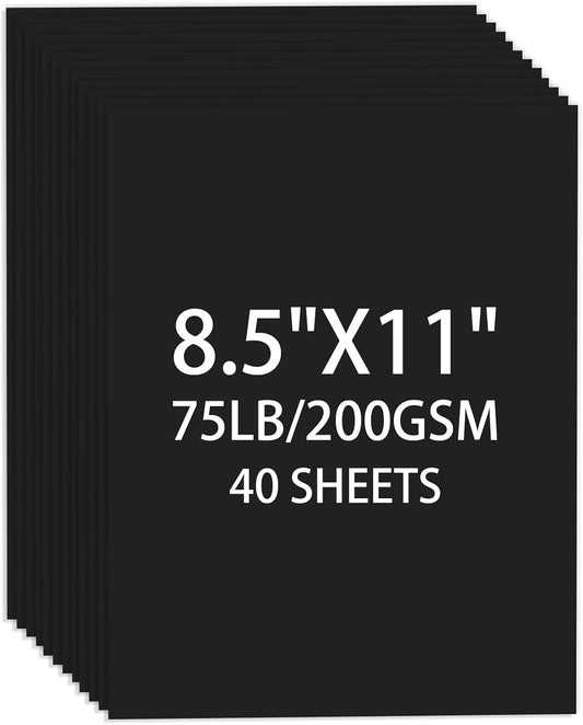 White Cardstock 8.5 X 11, 40 Sheets Card Stock, 75lb/ 200gsm Copy Paper, Cardstock Printer Paper For Art, Drawing, Invitations, DIY Cards, Watercolor, Craft, Construction, School & Office Supplies