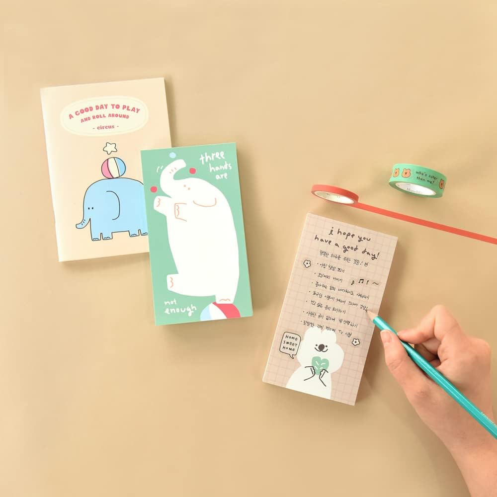 Monolike Memopad Memories design B SET - 4 Packs, 4 Different Designs, 100 Sheets Per Pad, Total 400 Sheets, Note pads, Writing pads, 3.15 x 4.17 Inches