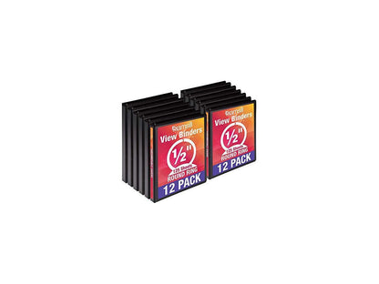 Samsill 3 Inch 3 Ring Binders, Economy Round Ring, Clear View Cover, 550 Sheet Capacity - for School, Home, Office - Black, 4 Pack