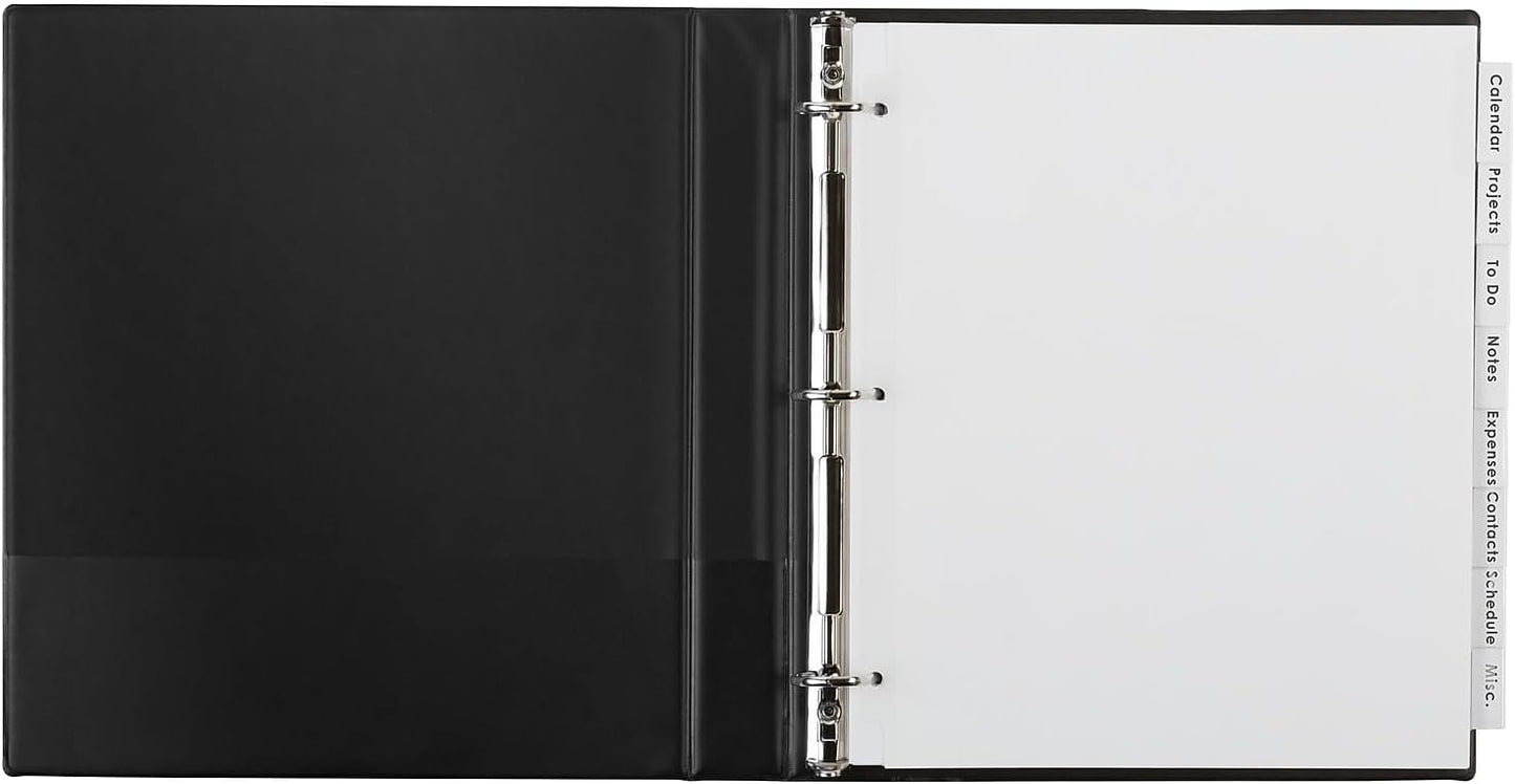 Insertable Big Tab Dividers, 8-Tab, 11.13 x 9.25, White, Clear Tabs, 1 Set