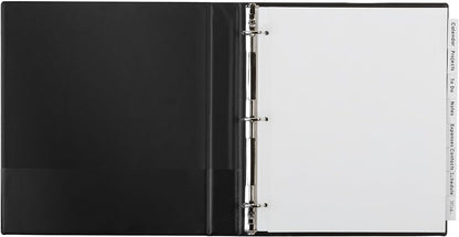 Insertable Big Tab Dividers, 8-Tab, 11.13 x 9.25, White, Clear Tabs, 1 Set