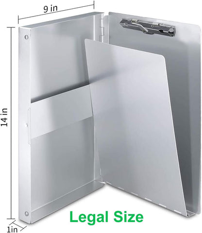 Sunnyclip Aluminum Clipboard with Storage (Letter Size), Metal Recycle Form Holder Portfolio Binder with Clip Inside Posse Box, for Office Business Medical Professionals Stationer