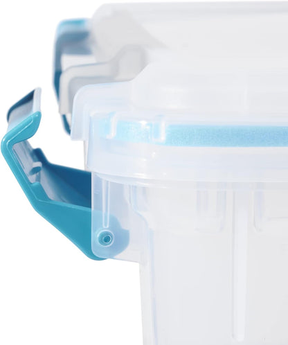 Sterilite 4-Pack Gasket Box, Weather-Resistant Storage Bins with Latching Lids, 32 Quart - Heavy-Duty Organizing Containers for Closet, Bathroom, and Office