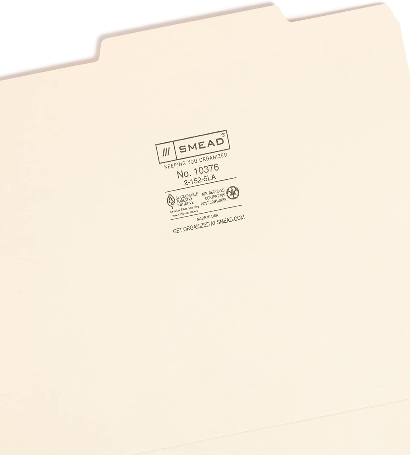 Smead File Folders Letter Size, Reinforced 1/3-Cut Tab, Assorted Positions, Letter Size, Manila Folders 8.5 x 11, 100 per Box (10334)