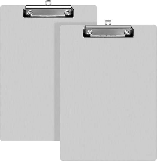 Epakh 8 Pieces Clipboard Bulks Metal Clipboard Aluminum Office Low Profile Clip Standard A4 Letter Size Metal Clip Board, Size 12.5 x 9 Inch