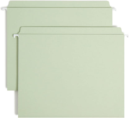 Smead FasTab Hanging File Folder, Straight-Cut Built-in Tab, Letter Size, White, 20 per Box, (64102)