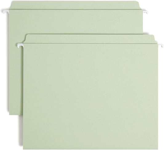 Smead FasTab Hanging File Folder, Straight-Cut Built-in Tab, Letter Size, White, 20 per Box, (64102)
