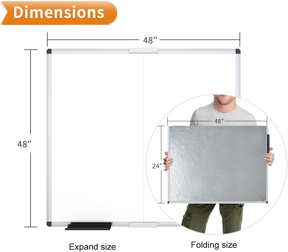 VIZ-PRO Magnetic Whiteboard/Dry Erase Board, 18 X 12 Inches, Includes 1 Eraser & 2 Markers & 4 Magnets