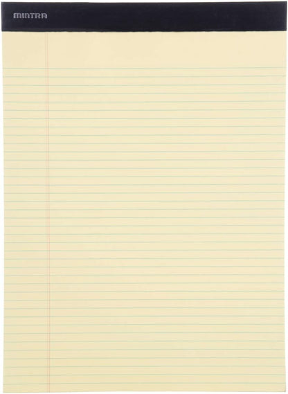 Mintra Office White Legal Pads – Ruled Notepads and Micro-Perforated Sheets, Ideal for Writing, Note-Taking & Creativity, Office, or Professional Use, Basic Pad 6 pack, 8.5"x11" (Narrow Ruled)