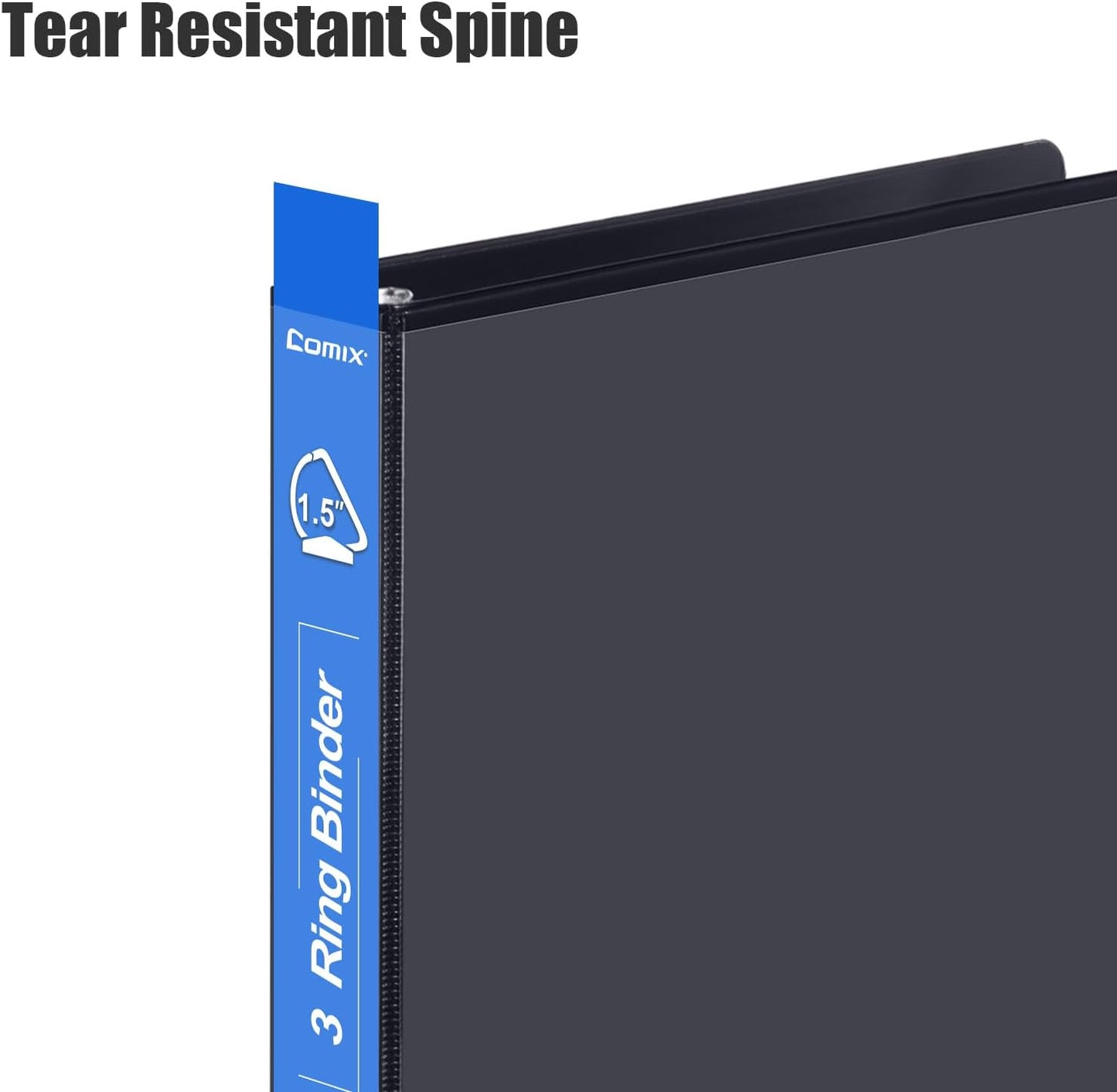 COMIX Heavy Duty Slant-D Ring View Binder, 1 inch 3 Ring Binders, Hold 225 Sheets of 8.5" x 11" Paper, 12 Pack (Black)