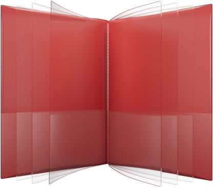 Nicky's® Multi Pocket Organizer, 10 or 14 Page Folder, Water Proof, Patented Tear-Resistant, Flexible Plastic, Proudly Made in USA, Binder Substitute. (10-in-1 Red)