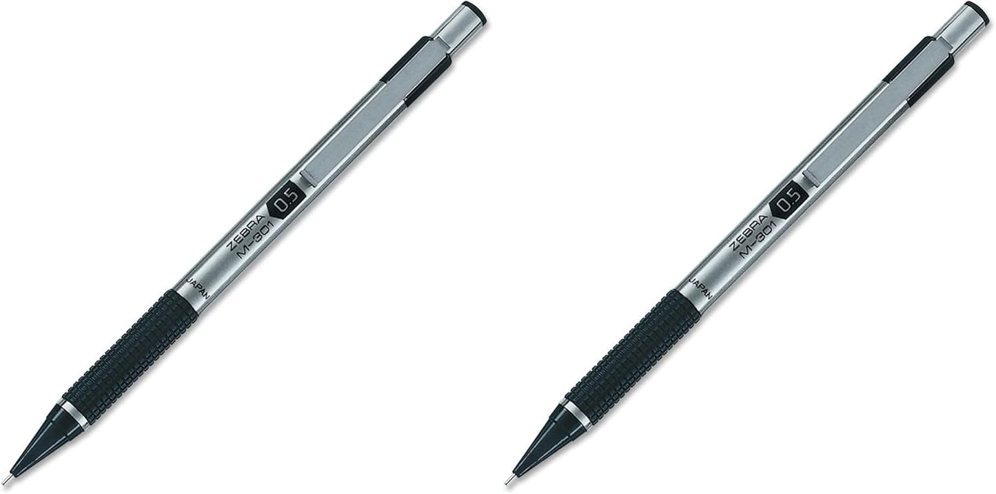 Zebra Pen M-301 Mechanical Pencil, Stainless Steel Barrel, Fine Point, 0.5mm, Black Grip, 1-Pack (54011)
