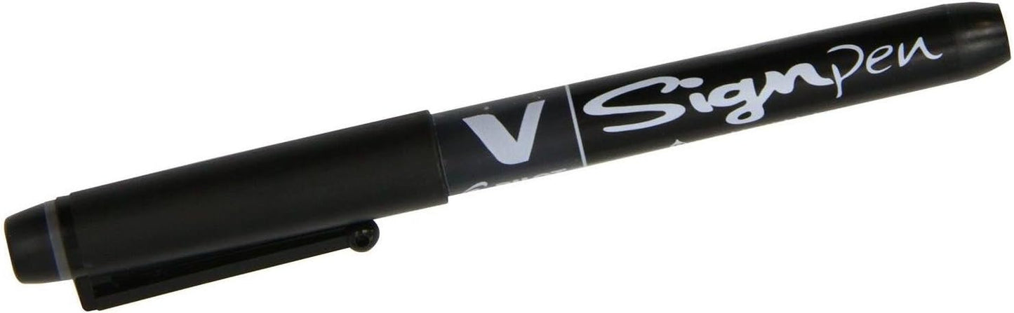 Pilot roller-ball V Sign Pen Liquid Ink 2.0 mm Tip - Black, Box of 12