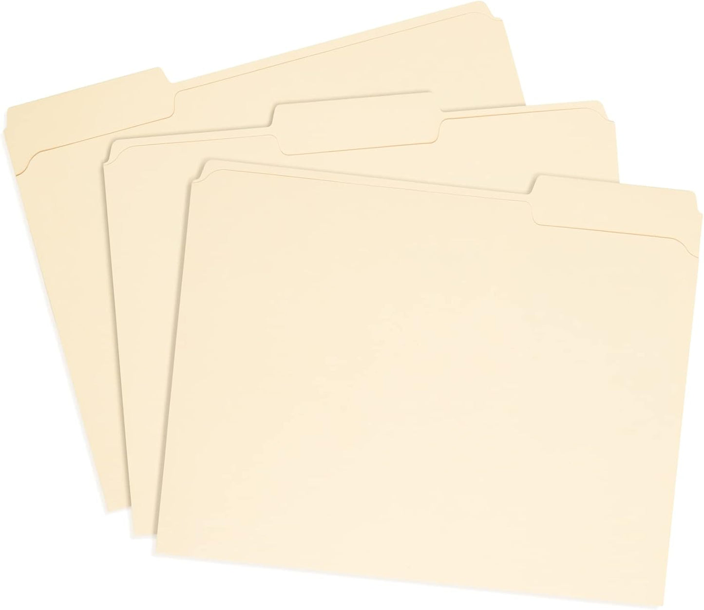 100 Blue Summit Supplies Heavy Duty File Folders Letter Size with 1/3 Cut Reinforced Tabs, Thick 14pt Manila Paper, Heavy Duty Manila Folders for Office, Home, or Classroom